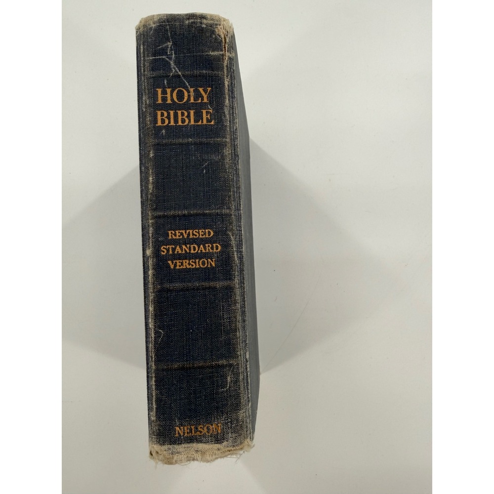 Vintage 1953 Holy Bible Revised Standard Version Thomas Nelson Blue Hardcover